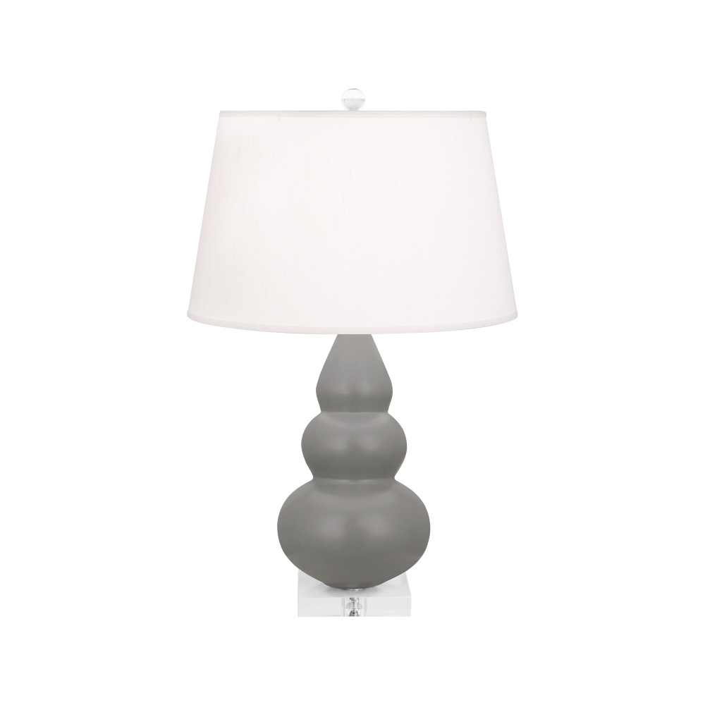 Matte Smokey Taupe Small Triple Gourd Accent Lamp