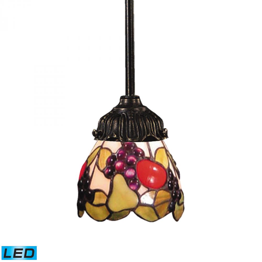Mix-N-Match 1-Light Mini Pendant in Tiffany Bronze with Tiffany Style Glass - Includes LED Bulb