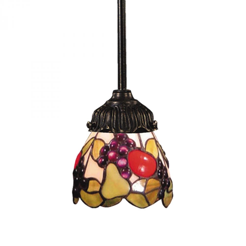 Mix-N-Match 1-Light Mini Pendant in Tiffany Bronze with Tiffany Style Glass