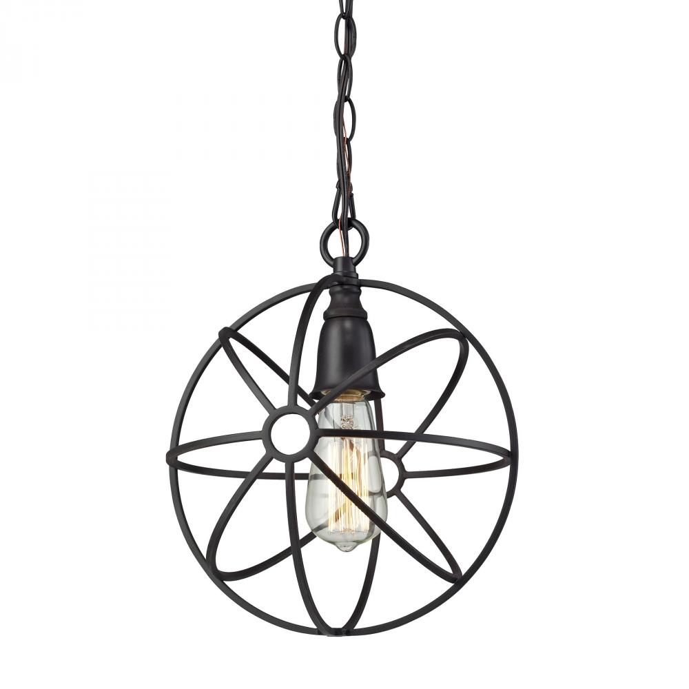 Yardley 1-Light Mini Pendant in Oil Rubbed Bronze with Wire Cage
