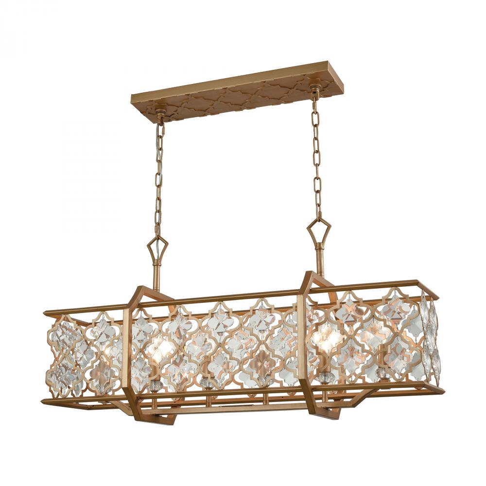 Armand 6-Light Chandelier in Matte Gold with Clear Crystals