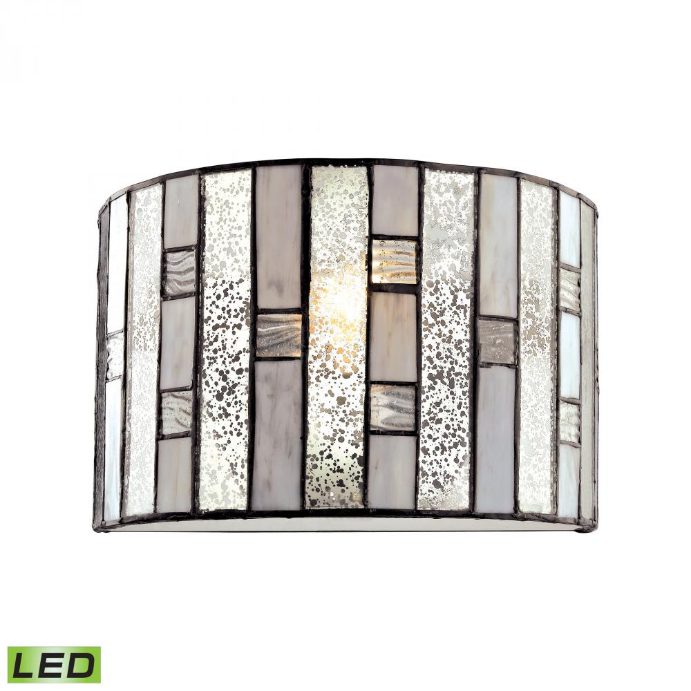 Ethan 1-Light Sconce in Tiffany Bronze with Rippled/Art/Mercury Glass - Includes LED Bulb