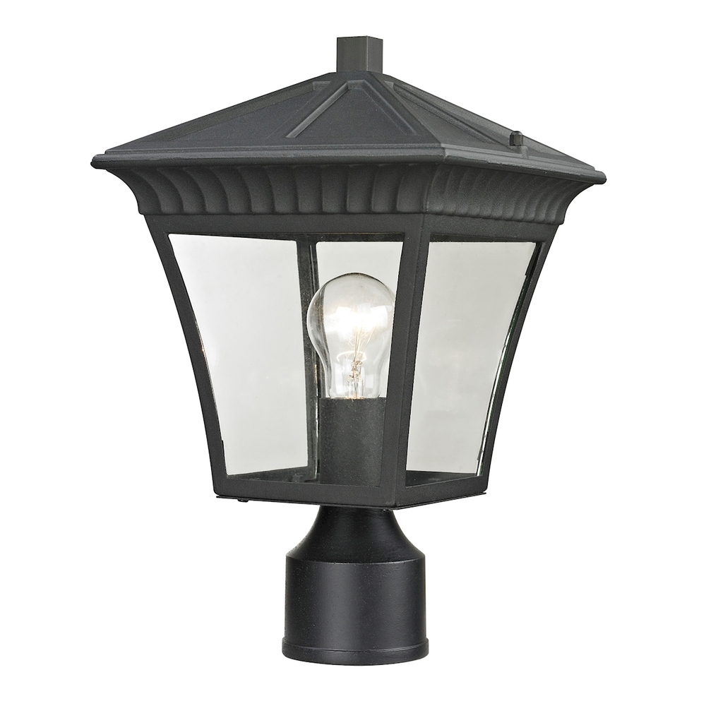 Ridgewood 1-Light Post Mount Lantern in Matte Textured Black - Medium