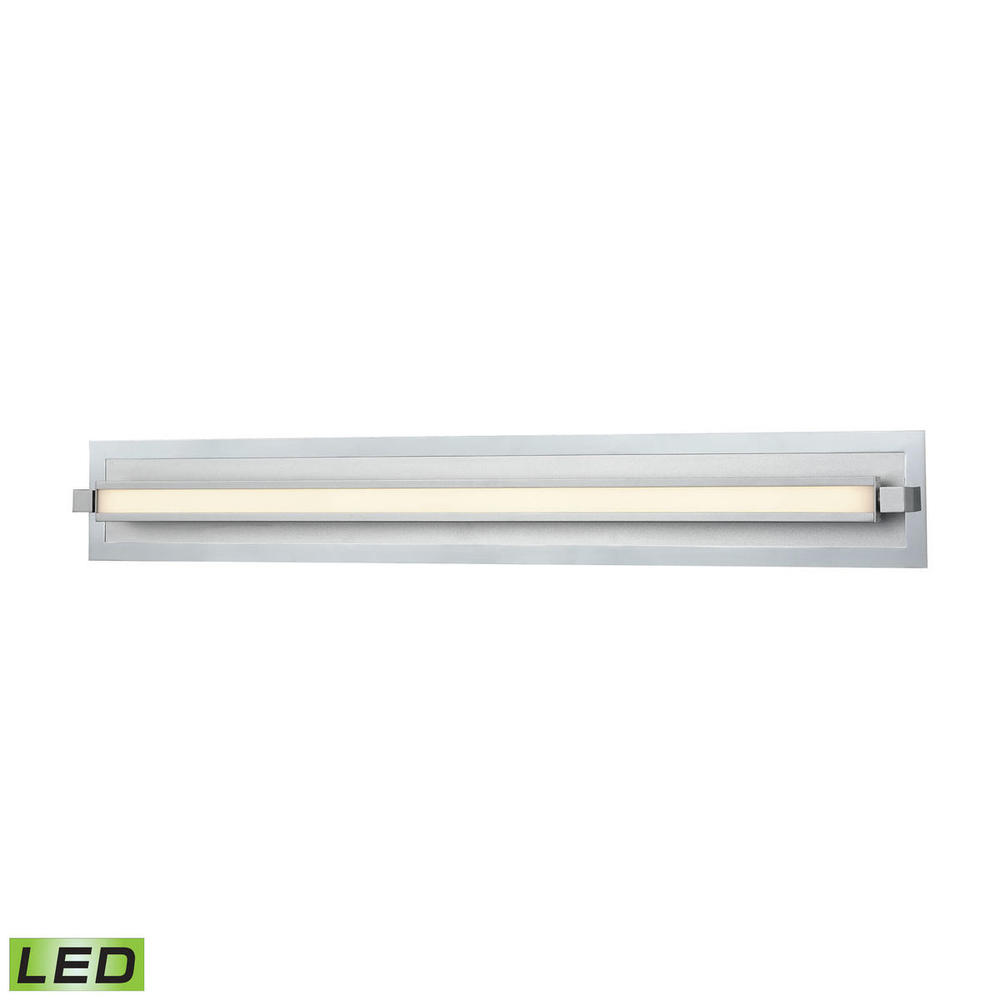 Kiara 1-Light Vanity Sconce in Frosted and Polished Nickel and Satin Aluminum - Integrated LED