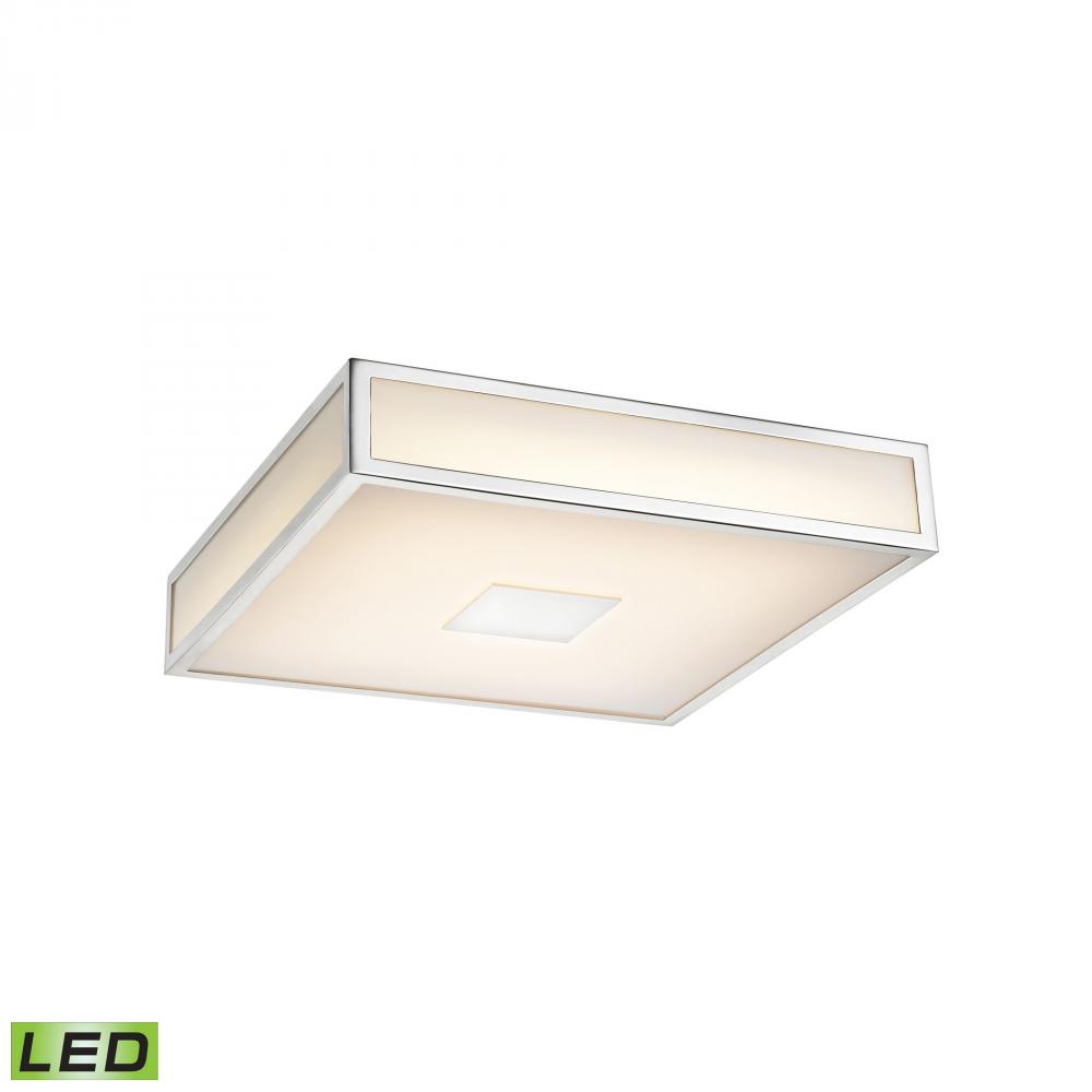Hampstead 1-Light Flush Mount in Chrome with Opal White Acrylic Diffuser - Integrated LED