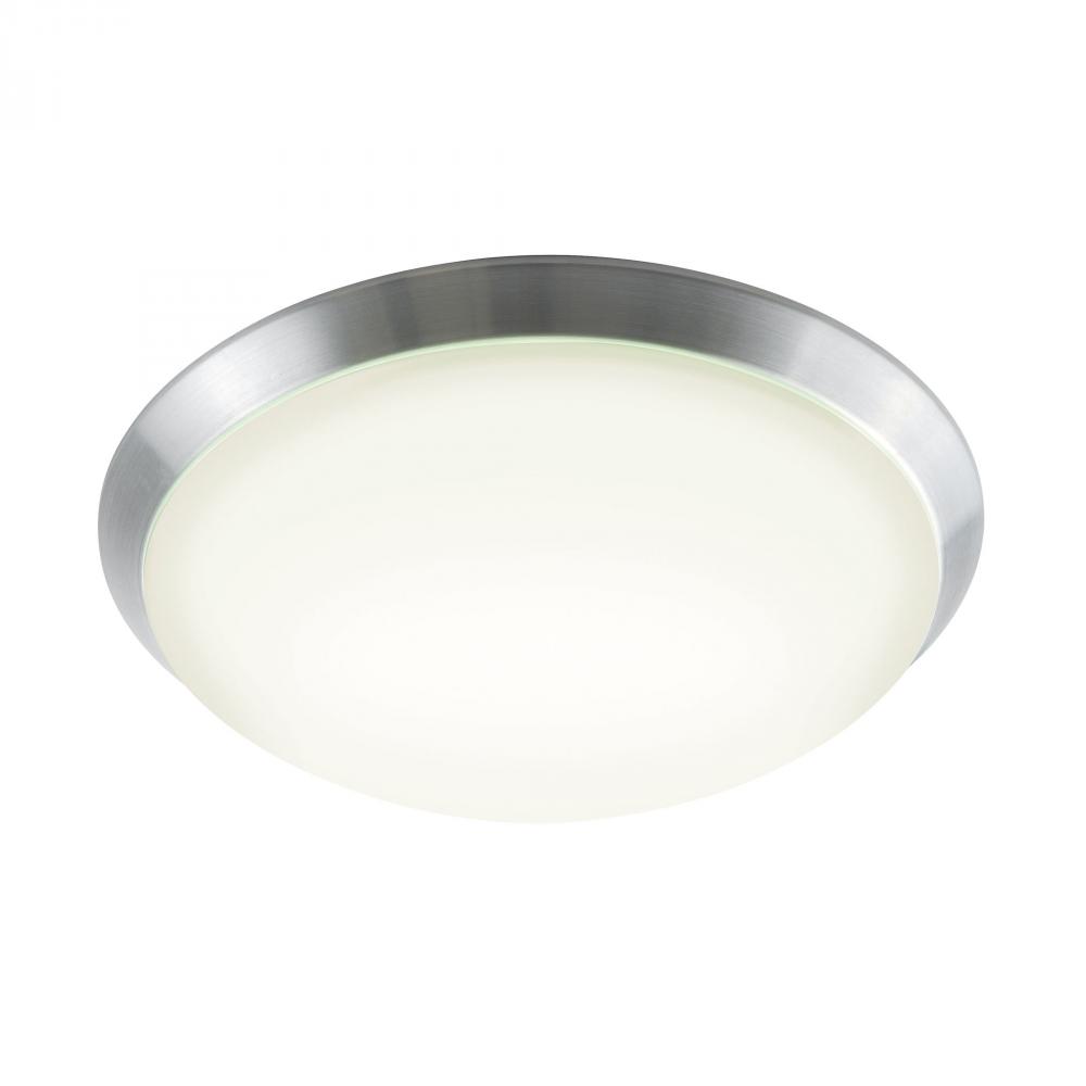 Luna 60-Light Flush Mount in Brushed Aluminum with Polycarbonate Diffuser - Integrated LED - Large