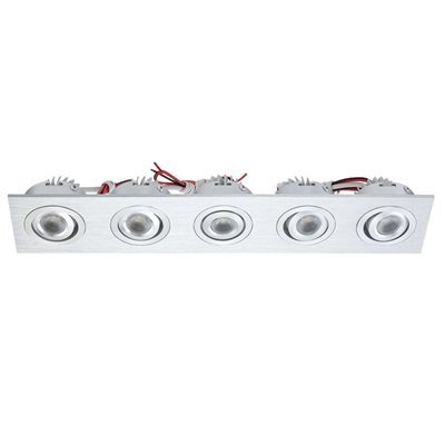 WLE605C32K-0-98 - Rec Rect Directional Incl 5 LED + Driver, Clear lens / brushed aluminum