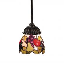 ELK Home Plus 078-TB-19 - Mix-N-Match 1-Light Mini Pendant in Tiffany Bronze with Tiffany Style Glass