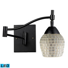 ELK Home Plus 10151/1DR-SLV-LED - Celina 1-Light Swingarm Wall Lamp in Dark Rust with Silver Glass - Includes LED Bulb