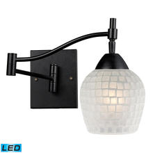 ELK Home Plus 10151/1DR-WHT-LED - Celina 1-Light Swingarm Wall Lamp in Dark Rust with White Glass - Includes LED Bulb