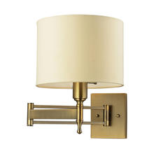 ELK Home Plus 10260/1 - Pembroke 1-Light Swingarm Wall Lamp in Antique Brass with Tan Fabric Shade