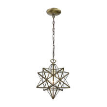 ELK Home Plus 1145-020 - Moravian Star 1-Light Mini Pendant in Antique Brass with Clear Glass - Large