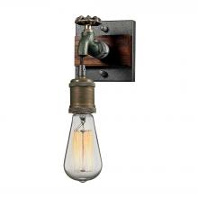 ELK Home Plus 14280/1 - Jonas 1-Light Wall Lamp in Multi-Tone Weathered with Faucet Motif
