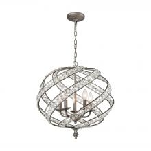 ELK Home Plus 16253/5 - Renaissance 5-Light Chandelier in Weathered Zinc with Crystal