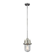 ELK Home Plus 16501/1 - Briggs 1-Light Mini Pendant in Weathered Zinc and Satin Nickel with Seedy Glass