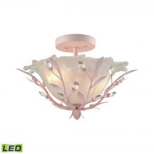 ELK Home Plus 18151/2-LED - Circeo 2-Light Semi Flush in Light Pink with Frosted Hand-formed Glass - Includes LED Bulbs
