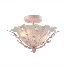 ELK Home Plus 18151/2 - Circeo 2-Light Semi Flush in Light Pink with Frosted Hand-formed Glass