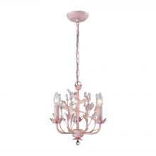 ELK Home Plus 18152/3 - Circeo 3-Light Chandelier in Light Pink with Crystal