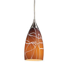 ELK Home Plus 20002/1BA - Abstraction 1-Light Pendant in Brown and Satin Nickel Finish