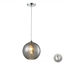 ELK Home Plus 31380/1SMK-LA - Watersphere 1-Light Mini Pendant in Chrome with Hammered Smoke Glass - Includes Adapter Kit
