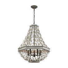 ELK Home Plus 33194/5 - Summerton 5-Light Chandelier in Washed Gray and Malted Rust with Strung Beads