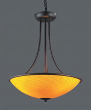 ELK Home Plus 418-3CN-DR - Arco Baleno 3-Light Pendant - Dark Rust with Canary Yellow