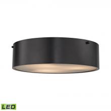 ELK Home Plus 45320/3-LED - Clayton 3-Light Flush Mount in Oiled Bronze with Black Shade - Includes LED Bulbs