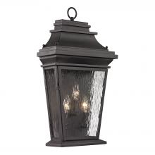 ELK Home Plus 47053/3 - Forged Provincial 3-Light Outdoor Wall Lamp in Charcoal