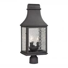 ELK Home Plus 47075/3 - Forged Jefferson 3-Light Outdoor Post Mount in Charcoal