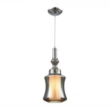 ELK Home Plus 56503/1 - Alora 1-Light Mini Pendant in Chrome with Smoke-plated and Opal White Glass