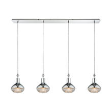 ELK Home Plus 56623/4LP - Ravette 4-Light Linear Pendant Fixture in Polished Chrome with Clear Ribbed Glass