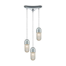 ELK Home Plus 56661/3 - Capsula 3-Light Triangular Pendant Fixture in Polished Chrome with Clear Textured Glass