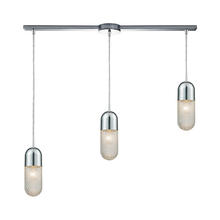 ELK Home Plus 56661/3L - Capsula 3-Light Linear Mini Pendant Fixture in Polished Chrome with Clear Textured Glass