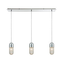 ELK Home Plus 56661/3LP - Capsula 3-Light Linear Mini Pendant Fixture in Polished Chrome with Clear Textured Glass