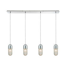 ELK Home Plus 56661/4LP - Capsula 4-Light Linear Pendant Fixture in Polished Chrome with Clear Textured Glass