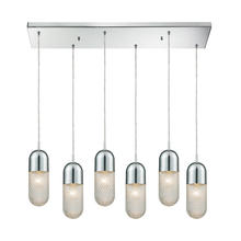 ELK Home Plus 56661/6RC - Capsula 6-Light Rectangular Pendant Fixture in Polished Chrome with Clear Textured Glass