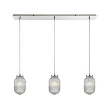 ELK Home Plus 56662/3LP - Dubois 3-Light Linear Pendant Fixture in Polished Chrome with Clear Ribbed Glass