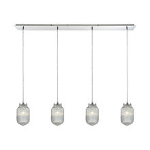 ELK Home Plus 56662/4LP - Dubois 4-Light Linear Pendant Fixture in Polished Chrome with Clear Ribbed Glass