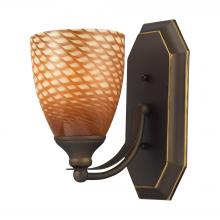 ELK Home Plus 570-1B-C - Mix-N-Match Vanity 1-Light Wall Lamp in Aged Bronze with Cocoa Glass