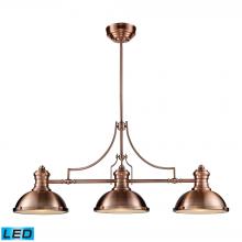 ELK Home Plus 66145-3-LED - Chadwick 3-Light Island Light in Antique Copper with Matching Shade - Includes LED Bulbs
