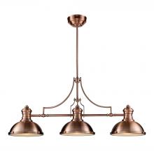 ELK Home Plus 66145-3 - Chadwick 3-Light Island Light in Antique Copper with Matching Shade