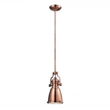 ELK Home Plus 66149-1 - Chadwick 1-Light Mini Pendant in Antique Copper with Matching Shade