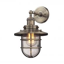 ELK Home Plus 66376/1 - Seaport 1-Light Wall Lamp in Antique Brass with Clear Glass