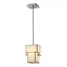 ELK Home Plus 72062-1 - Cubist 1-Light Mini Pendant in Brushed Nickel with White Tiffany Glass