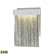 ELK Home Plus 85110/LED - Meadowland 1-Light Sconce in Satin Aluminum and Chrome with Textured Glass - Integrated LED