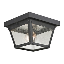 ELK Home Plus 9102EF/65 - Springfield 2-Light Flush Mount in Matte Textured Black with Seeded Glass