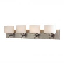 ELK Home Plus BV514-10-16P - Ombra 4-Light Vanity Sconce in Satin Nickel with White Opal Glass