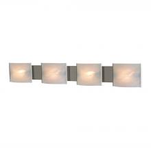 ELK Home Plus BV714-6-16 - Pannelli 4-Light Vanity Sconce in Stainless Steel with Hand-formed White Alabaster Glass