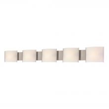 ELK Home Plus BV715-10-16 - Pannelli 5-Light Vanity Sconce in Stainless Steel with Hand-formed White Opal Glass