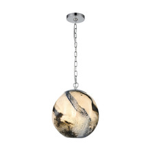ELK Home Plus D4490 - Blue Planetary 1-Light Pendant in Blue Planet and Chrome with a Hand-formed Glass Orb